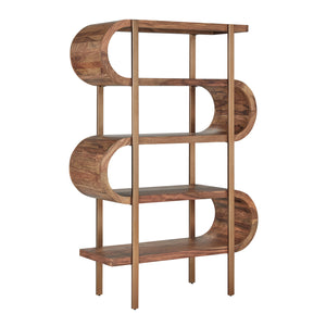 Pulaski Furniture Scott Living Heritage 4-Shelf S-Design Open Bookcase Natural, Natural Sheesham Dalbergia Sissoo P401DJ073