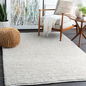 Surya Tundra 2' X 3' Handmade Area Rug – Luxurious Polyester Blend, Stylish & Durable For Modern Homes! Off,White Polyester Tda1000-23