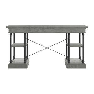 Homelegance By Top-Line Miranda Cornice 1-Drawer Storage Writing Desk Grey Wood