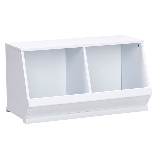 Homelegance By Top-Line Delrico Modular Stacking Storage Bins White MDF
