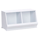 Homelegance By Top-Line Delrico Modular Stacking Storage Bins White MDF