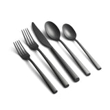 Cambridge Toya 20-Piece Satin Black Stainless Steel Flatware Set, Dishwasher Safe