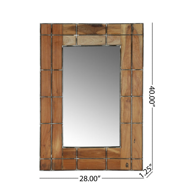 English Elm Christopher Knight Home® - MIRROR Rustic Brown Wood Wall Mirror 44x32in with 6in Depth | Farmhouse Decor, Durable Frame, Elegant Accent Piece 71749.00