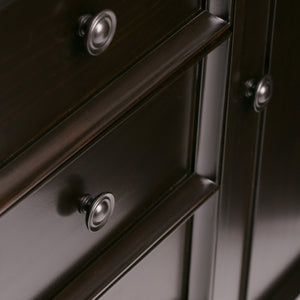 English Elm Amherst Medium Storage Cabinet - Handcrafted Hickory Brown With Adjustable Shelves & Antique Knobs B136P159432