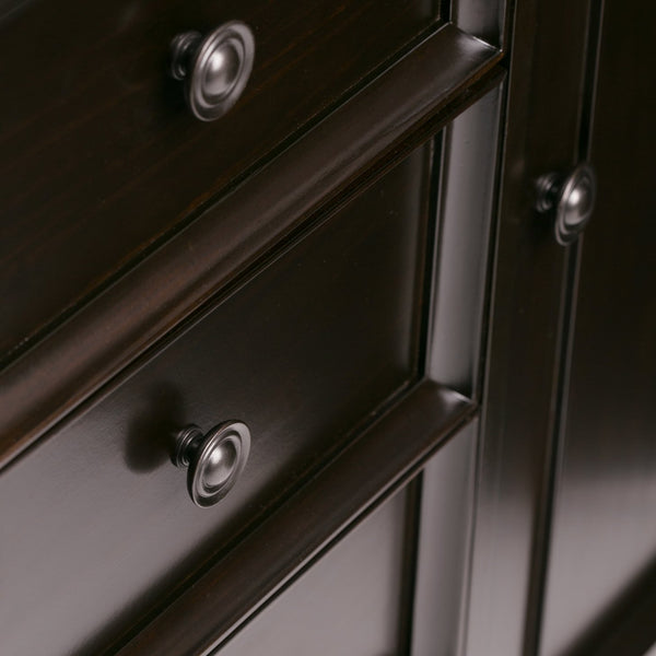English Elm Amherst Medium Storage Cabinet - Handcrafted Hickory Brown With Adjustable Shelves & Antique Knobs B136P159432