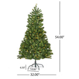 Christopher Knight Home® - Noble House - 4.5-foot Noble Fir Pre-Lit Clear LED Hinged Artificial Christmas Tree