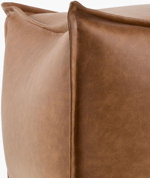 Surya Teddy Modern Minimalist Pouf - 14"H X 22"W Stylish & Functional Polyester Accent For Any Space Chestnut Polyester,Polyester,Polybeads Tdpf001-142222