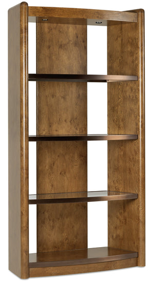 Hooker Furniture Melange Romano Oak and Glass Etagere with Led Lighting for Transitional Living Rooms 18.03L x 42.40W x 81.38H 628-50745-82