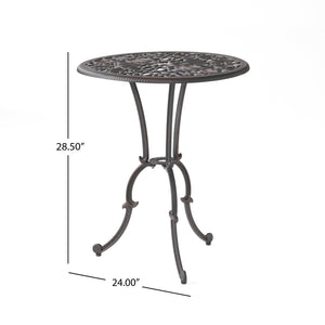 English Elm Charleston Cast Aluminum Outdoor Bistro Set Rust Resistant Copper Finish Patio Seating 50550.00COP