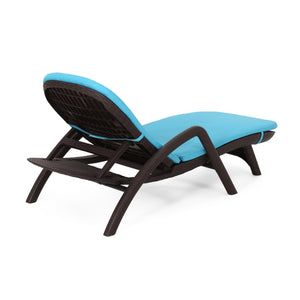 English Elm Christopher Knight Home® - Mikael Chaise Lounge With Cushion - Ergonomic Dark Brown Design For Ultimate Indoor & Outdoor Comfort 70798.00DBLU