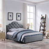 Christopher Knight Home® - Noble House - Cordeaux Contemporary Button-Tufted Upholstered Queen Bed Frame With Nailhead Accents