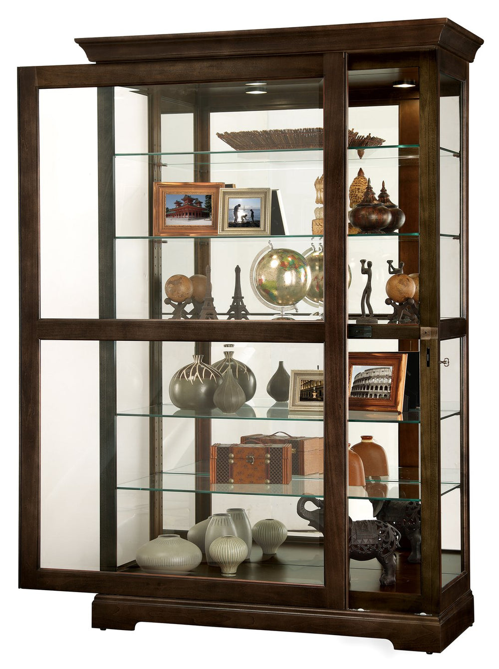 Hekman Furniture 680626 Kane Iii Curio Cabinet - Elegant Espresso Display With Adjustable Shelves & Lighting Features Espresso Kane Iii Curio Cabinet 680626