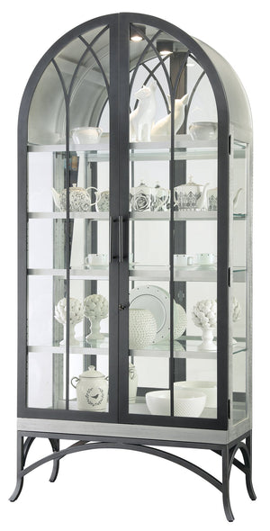Hekman Furniture 680701 Ramona Ii Curio Cabinet - Elegant Lighted Display For Collectibles With Adjustable Shelves Burnished Silver Ramona Ii Curio 680701