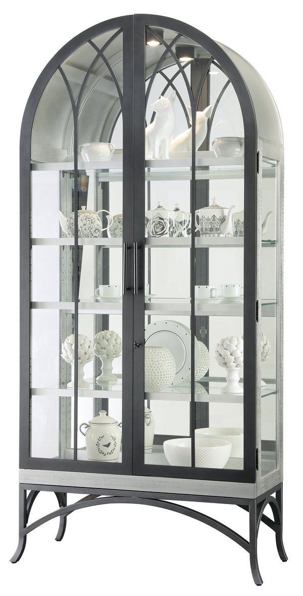 Hekman Furniture 680701 Ramona Ii Curio Cabinet - Elegant Lighted Display For Collectibles With Adjustable Shelves Burnished Silver Ramona Ii Curio 680701