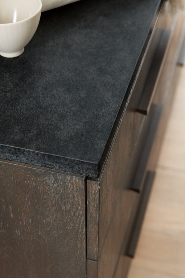 Hooker Furniture Miramar Raphael Six-Drawer Stone-Top Dresser With Bluestone Top, Cedar-Lined Drawers, Jewelry Tray 6202-90002-DKW