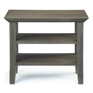 English Elm Acadian Solid Wood Narrow Side Table – Farmhouse Grey With Open Shelves For Stylish Storage Solutions B136P159694
