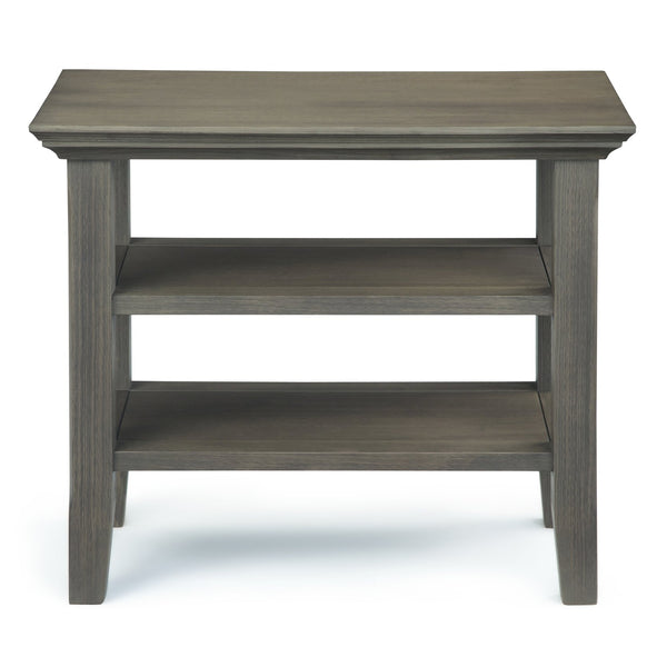 English Elm Acadian Solid Wood Narrow Side Table – Farmhouse Grey With Open Shelves For Stylish Storage Solutions B136P159694