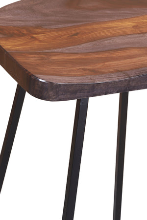 Porter Designs Clement Solid Acacia Wood Bar Stool With Sleek Design And Comfortable Scooped Seat Gray Wood 07-196-11-2098