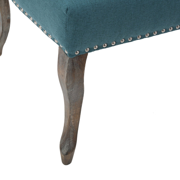 English Elm Kd Wingback Accent Chair Tufted Back Nailhead Trim Cabriole Legs Traditional Style 60001.00DTE