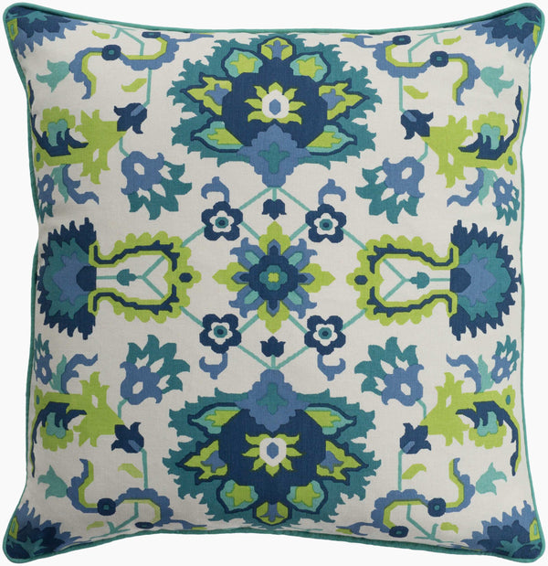 Surya Technicolor 18"L X 18"W Global-inspired Accent Pillow - Elegant, Durable Cotton Home Decor Charm Ivory Cotton,Cotton Tec005-2020d