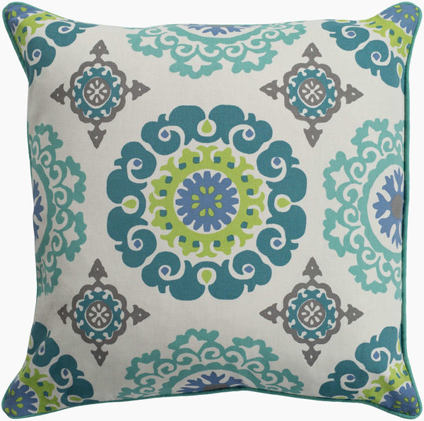 Surya Technicolor 18"L X 18"W Global-inspired Accent Pillow - Elegant, Durable Cotton Home Decor Charm Blue Cotton,Cotton Tec012-2020p
