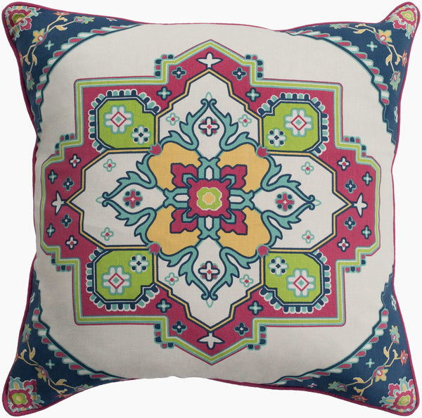 Surya Technicolor 18"L X 18"W Global-inspired Accent Pillow - Elegant, Durable Cotton Home Decor Charm Seafoam Cotton,Cotton Tec022-2020p