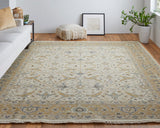 Feizy Rugs Corbitt Wool Hand Knotted Classic Rug Ivory/Gold 9'-6" x 13'-6"