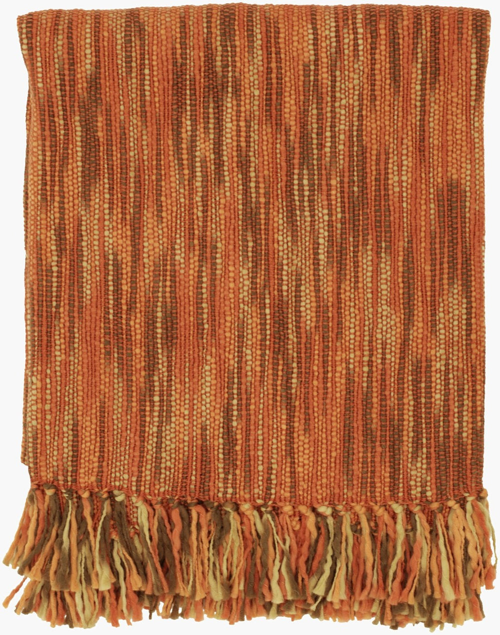 Surya Teegan Woven Acrylic Throw Blanket with Fringe Trim Rustic Farmhouse Sofa Accent TEE1008-5578