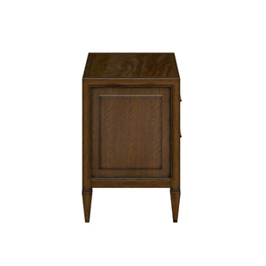 A.R.T. Furniture Eave 2 Drawer Nightstand - Elegant Quartered Walnut Design With Chic Faux Bamboo Gold Hardware Brown Material(S), Poplar And Parawood Solids,Walnut Veneer 336141-1860