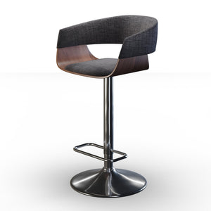 English Elm Lowell Adjustable Swivel Bar Stool - Modern Charcoal Grey, Comfort & Style For Any Space B136P158832