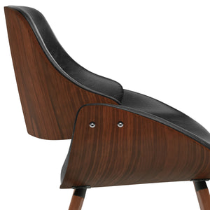 English Elm Malden Bentwood Dining Chair - Distressed Black Vegan Leather, Mid-Century Modern Comfort & Style B136P158902