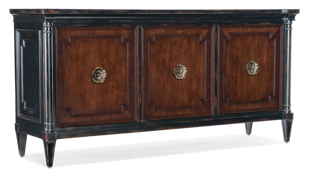Hooker Furniture Charleston Cherry Entertainment Console With Solid-Wood Top, Soft-Close Doors, Ventilated Back Panel 6750-55472-00
