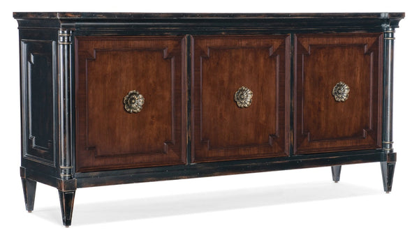 Hooker Furniture Charleston Cherry Entertainment Console With Solid-Wood Top, Soft-Close Doors, Ventilated Back Panel 6750-55472-00