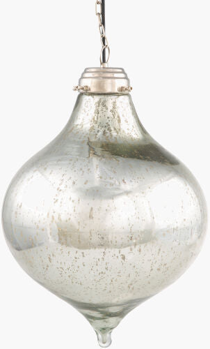 Surya Martel Pendant Light - 14"L X 14"W X 16"H - Elegant Global Design For Eclectic Home Décor Charm Fixture, Metallic ,Silver Glass,Iron Tel-002