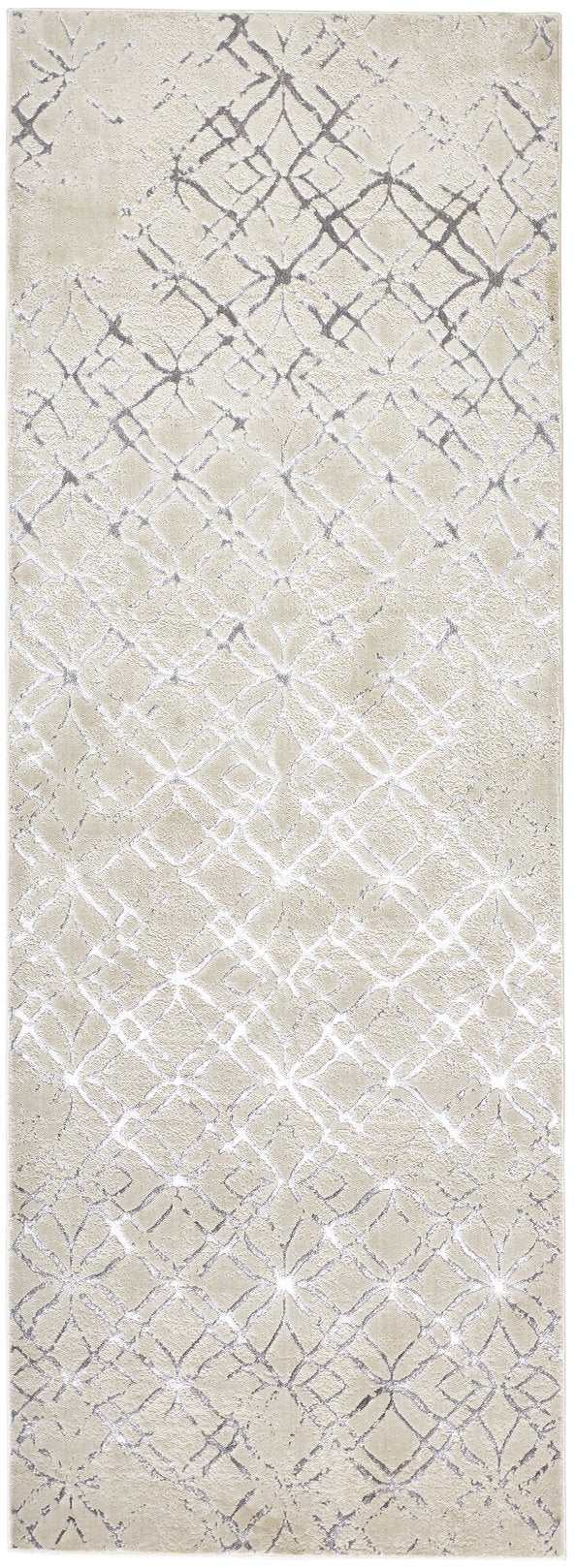 Feizy Rugs Micah Modern Abstract Area Rug - High-grade Soft Polyester, Stain Resistant, Easy Care, Contemporary Style Silver,Gray,White Polyester,Polypropylene 6943047fbgeslvi71