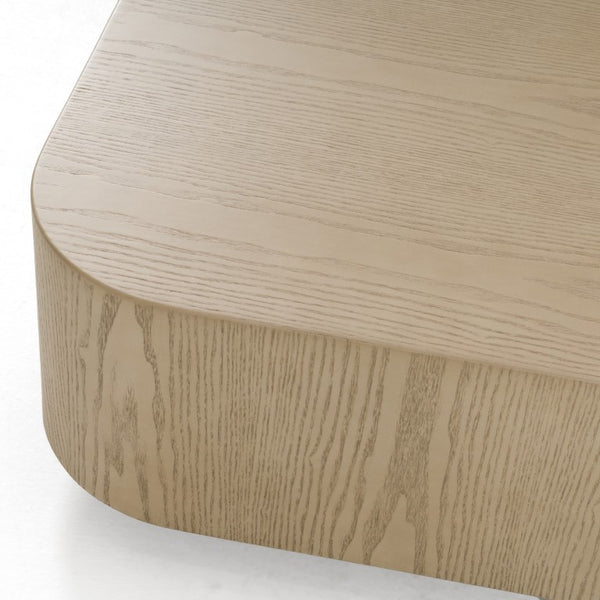 VIG Furniture Teller Minimalist Square Low Coffee Table With Ash Veneer Top, Two-Tone Warm Brown & Cream Finish VGOD-259CW-B-CT