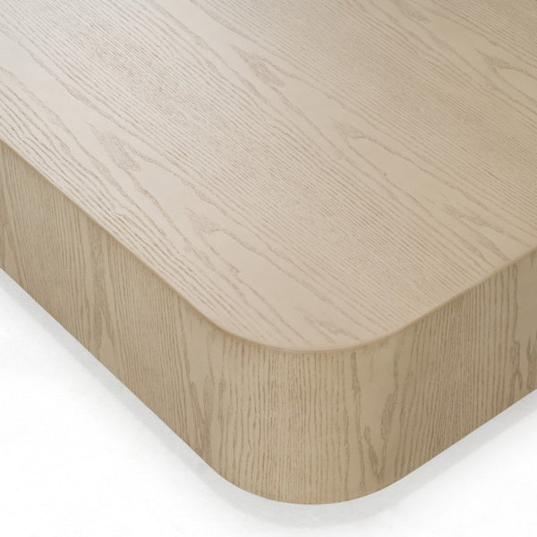 VIG Furniture Teller Minimalist Square Low Coffee Table With Ash Veneer Top, Two-Tone Warm Brown & Cream Finish VGOD-259CW-B-CT