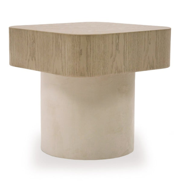 VIG Furniture Teller Modern End Table With Ash Veneer Finish, Cylindrical Base & Rounded Edges For Versatile Use VGOD-LZ-259EW-ET