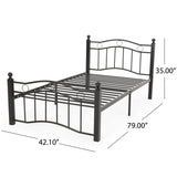 Christopher Knight Home® - Noble House - Bouvardia Contemporary Iron Twin Bed Frame, Flat Black