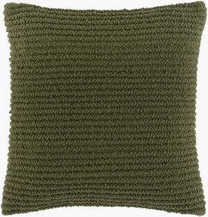 Surya Teris Cotton Wool Blend Woven Throw Pillow Artisan Crafted Indian Textile Square Accent TERS004-1818D