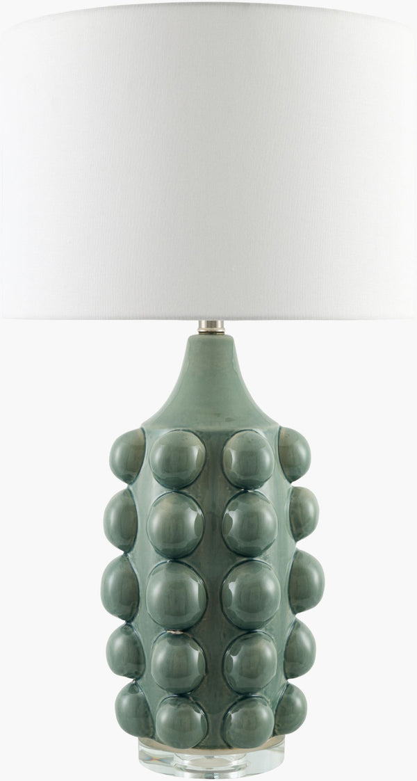 Livabliss Terravi Art Deco Metal Base Table Lamp with Linen Shade for Bedroom or Console TERV-001