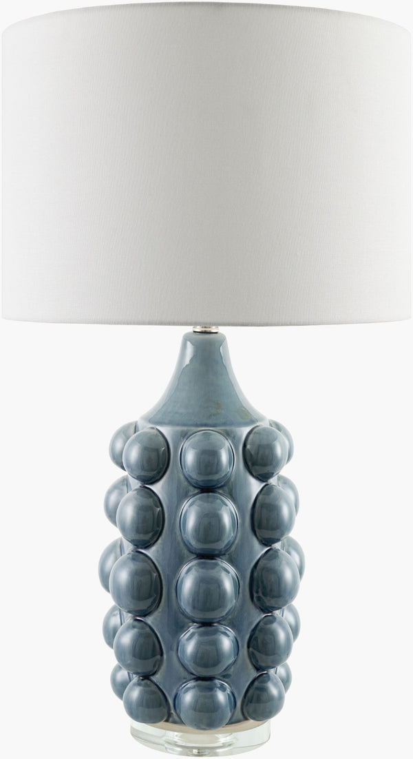 Livabliss Terravi Art Deco Metal Base Table Lamp with Linen Shade for Bedroom or Living Room TERV-003