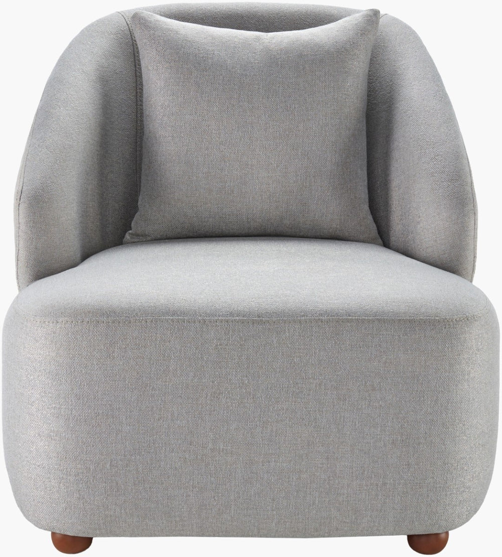 Surya Cates Modern 33" Accent Chair - Stylish Beech Wood Frame, Comfortable Polyester Fabric, Easy Care Upholstery, Medium Gray,Base, Wheat Polyester,Beechwood,Polyurethane Foam Tes-001