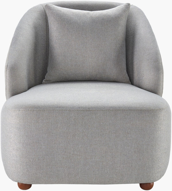 Surya Cates Modern 33" Accent Chair - Stylish Beech Wood Frame, Comfortable Polyester Fabric, Easy Care Upholstery, Medium Gray,Base, Wheat Polyester,Beechwood,Polyurethane Foam Tes-001