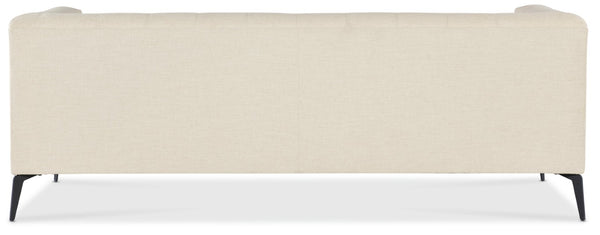 Hooker Furniture Nicolla Stationary Sofa — Chesterfield-Inspired Shelter Arms, Button-Tufted, Performance Fabric, Matte Black Legs SS637-03-411