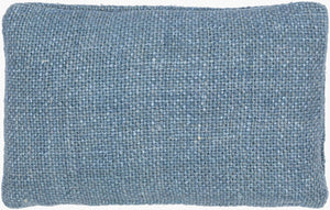 Surya Terry Cozy 14"L X 22"W Lumbar Pillow - Rustic Linen & Viscose Design For Charming Home Decor Denim Viscose,Linen,Viscose,Linen Tey001-1422d