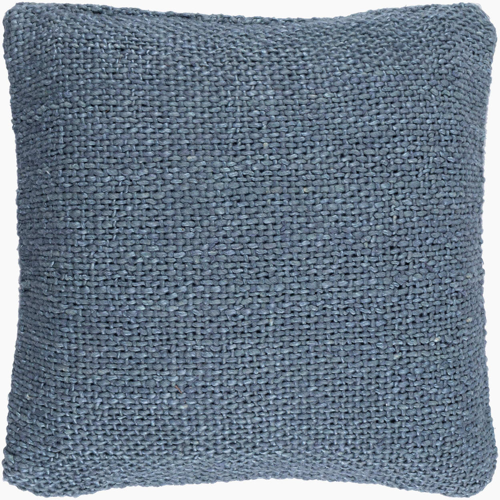 Surya Terry Cozy 14"L X 22"W Lumbar Pillow - Rustic Linen & Viscose Design For Charming Home Decor Denim Viscose,Linen,Viscose,Linen Tey001-1422d