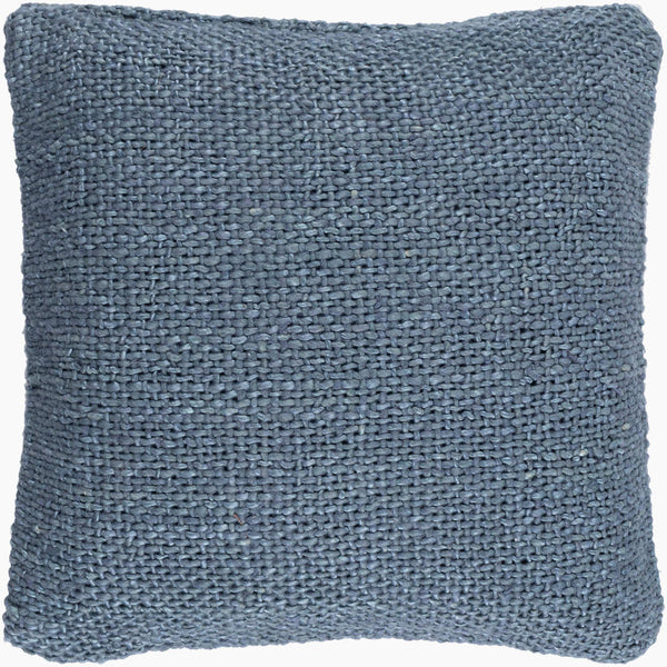 Surya Terry Cozy 14"L X 22"W Lumbar Pillow - Rustic Linen & Viscose Design For Charming Home Decor Denim Viscose,Linen,Viscose,Linen Tey001-1422d