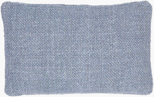 Surya Terry Cozy 14"L X 22"W Lumbar Pillow - Rustic Linen & Viscose Design For Charming Home Decor Denim Viscose,Linen,Viscose,Linen Tey001-1422d