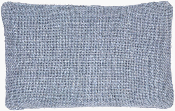 Surya Terry Cozy 14"L X 22"W Lumbar Pillow - Rustic Linen & Viscose Design For Charming Home Decor Denim Viscose,Linen,Viscose,Linen Tey001-1422d